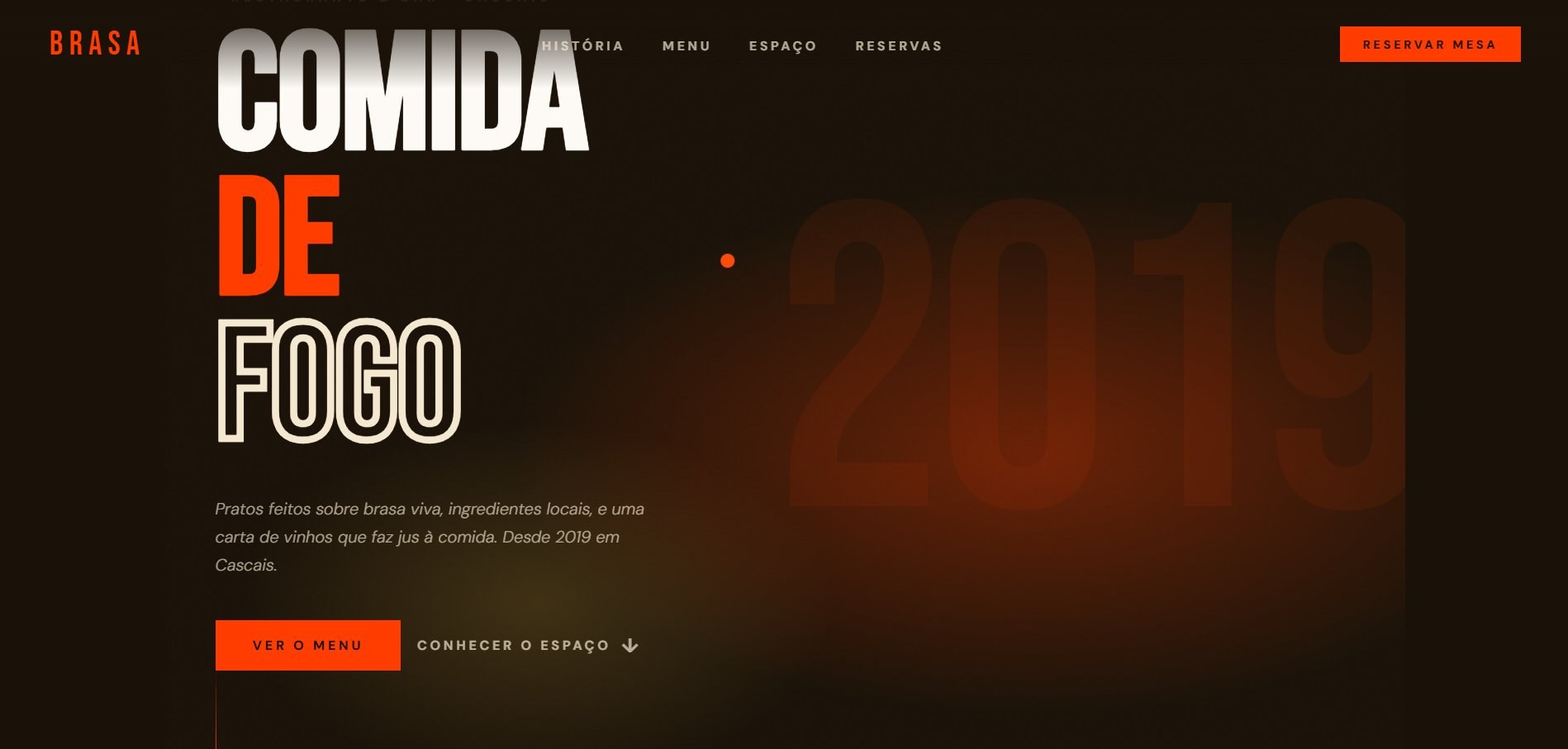 Exemplo de site para restaurante e bar